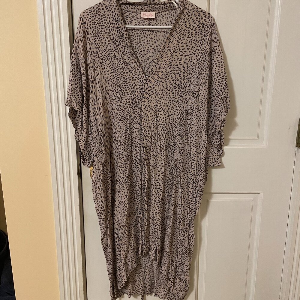Pink Lily Cheetah Print Short-Sleeve Dress